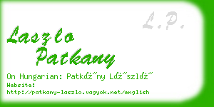 laszlo patkany business card